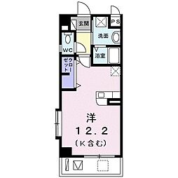 ルガーナ ワンルームの間取図画像