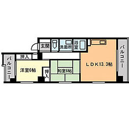 アーバンハイツ神宮公園 2LDKの間取図画像