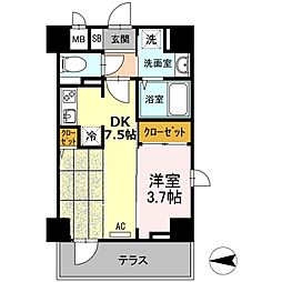 ラピス曳舟 1DKの間取図画像