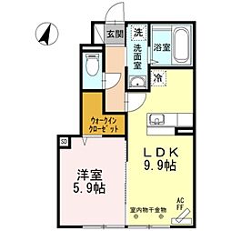 グランドスイート匠五番舘 1LDKの間取図画像