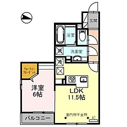 グラン・リード 1LDKの間取図画像