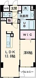 モンパルクいこまNeO 1LDKの間取図画像