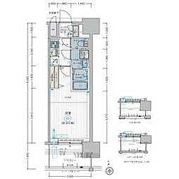 エステムコート東京八王子 1Kの間取図画像