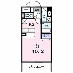 ライツェント・K ワンルームの間取図画像