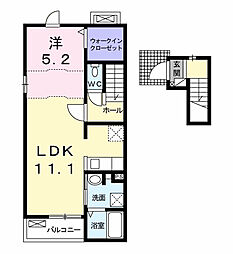 スターマイン 1LDKの間取図画像