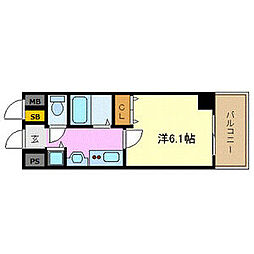 プレサンス泉セレグレード 1Kの間取図画像