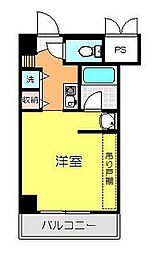 マジェスティビル ワンルームの間取図画像