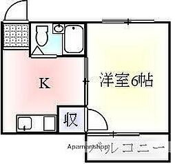 ローズガーデン 3階1Kの間取り