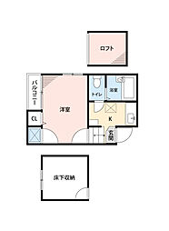 コンフォートベネフィス大橋4 1階1Kの間取り