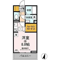 富士マンション2 ワンルームの間取図画像