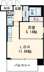 プレジオ荒本新町 1LDKの間取図画像