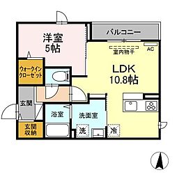 ロイヤルステージ西津田 1LDKの間取図画像