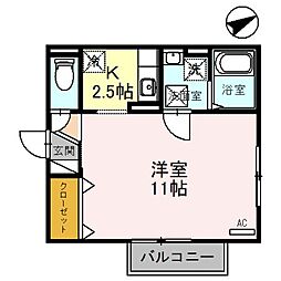 ＫＮＫＳ　ステラ 1階1Kの間取り