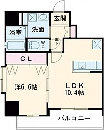TGボナール浅川台B棟 1LDKの間取図画像