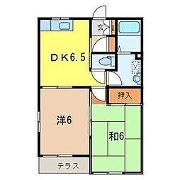 メゾン・エトワール 201 2階2DKの間取り
