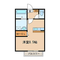 グラン・シャリオ 1Kの間取図画像