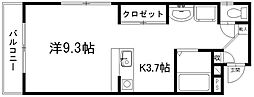 D.S.L蜆塚 ワンルームの間取図画像