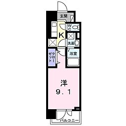 スアヴィス平塚宝町 1Kの間取図画像