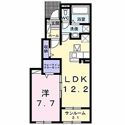 レジデンス　フジ　Ｃ 1階1LDKの間取り