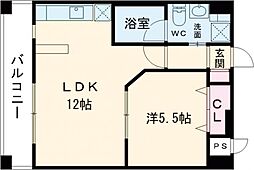 レジディア熊本辛島 1LDKの間取図画像