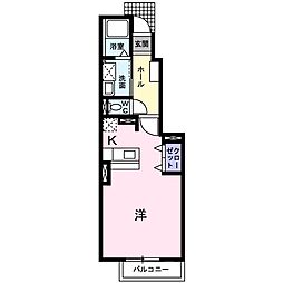エクシードK ワンルームの間取図画像