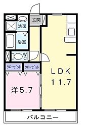 イル・コリーヌ2 1LDKの間取図画像