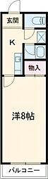 リバティベル 1Kの間取図画像