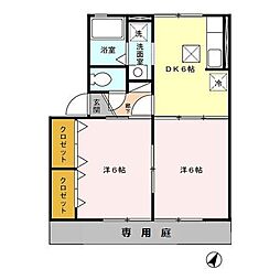 パトリ川上 2DKの間取図画像
