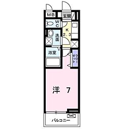キングキャッスル壱番館 1Kの間取図画像
