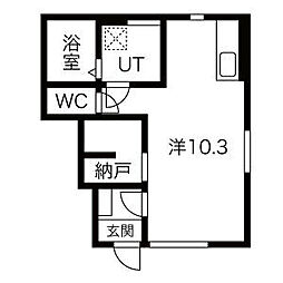 ペッパーミル ワンルームの間取図画像