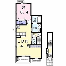 ラヴィエール 1LDKの間取図画像