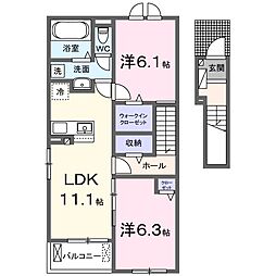 アルバーダ2 2LDKの間取図画像
