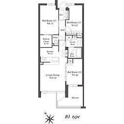 ザ・ケンジントン・レジデンス上池台 2階3LDKの間取り