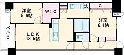 アルファステイツ熊本駅東 2LDKの間取図画像