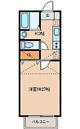 アフォリステーションノース弐番館 1階1Kの間取り