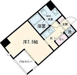 リアンジェ兵庫本町 7階1Kの間取り