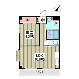 第三ハヤブサマンション 3階1LDKの間取り