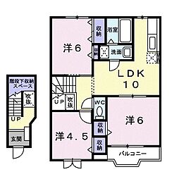 ワールドハピネスA 3LDKの間取図画像