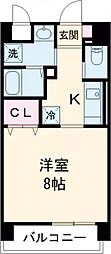 キャッスル清和 1Kの間取図画像