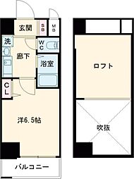 エステムコート神戸県庁前IIIフィエルテ 5階1Kの間取り