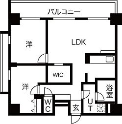 JR高崎線 高崎駅 徒歩12分の賃貸マンション 5階2LDKの間取り