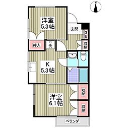 コーポメイプルA 2Kの間取図画像