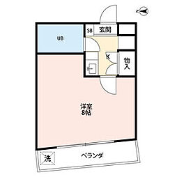 ハウザー金山 5階1Kの間取り