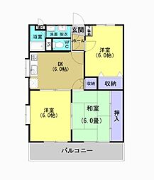 アネシスイン有川 3DKの間取図画像