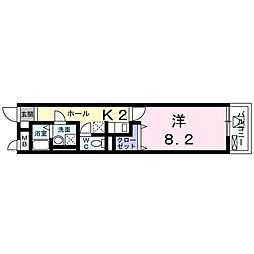 メゾンみのり2 1Kの間取図画像