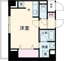 ヴィラ博丈横川 12階ワンルームの間取り