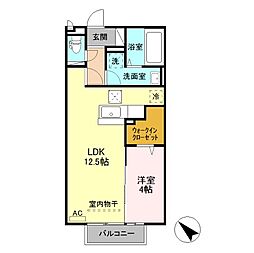 ラグナガーデン上刈 1LDKの間取図画像