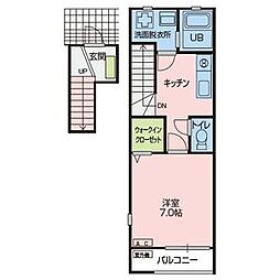 アパートメントコノハ 1Kの間取図画像