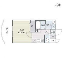 S-FORT姪浜 1Kの間取図画像