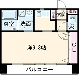 諏訪山ハウス 2階1Kの間取り